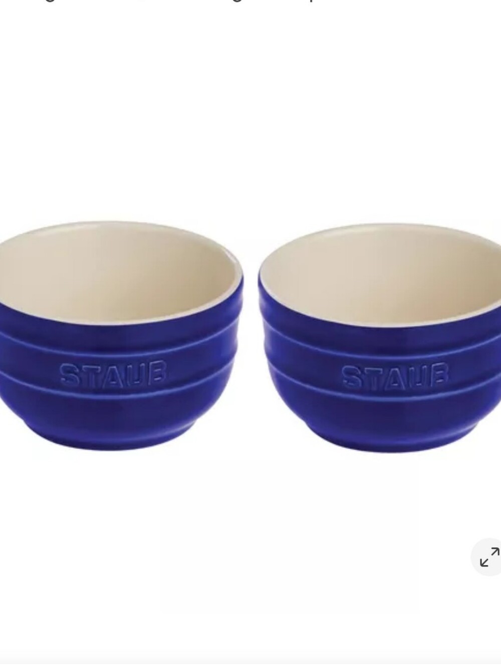 Staub Stoneware Set Of 2 Ramequins- Dark Blue